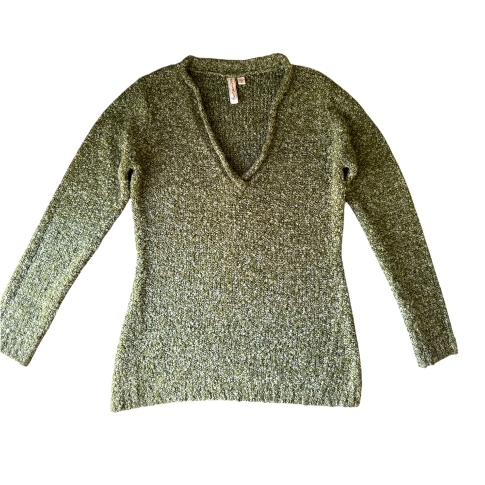 Alliance Women's Textured Olive V-Neck Sweater size M